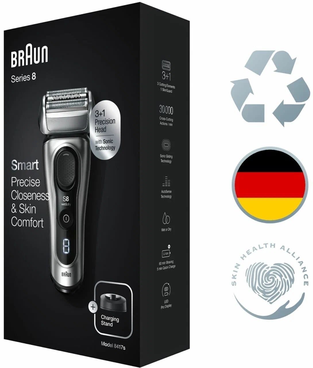 Электробритва Braun Series 8 8417s, серебристый
