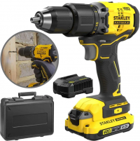 Аккумуляторная дрель-шуруповёрт Stanley SL-SFMCD715D1K 18 В, 1×2,0 А·ч АКБ, ЗУ, кейс