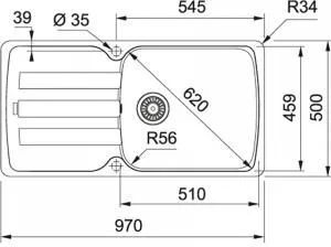 Кухонная раковина Franke Antea AZG 611-97 XL 114.0676.241, матовый черный