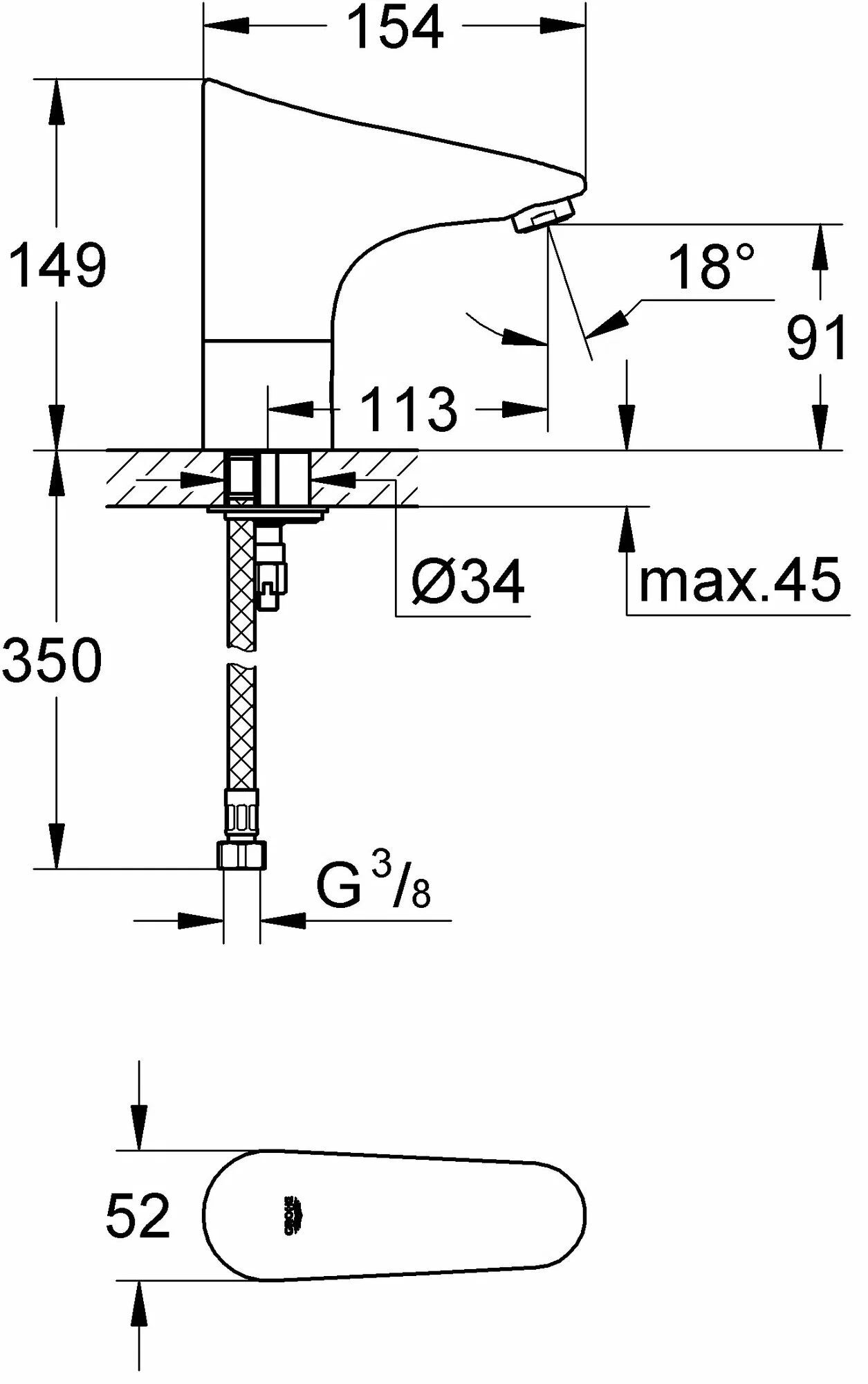 Смеситель Grohe хром Europlus E 36208001