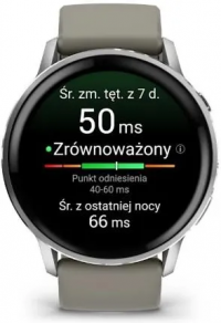 Смарт-часы Garmin Venu 4 45 mm Silver серебристый с серебристым серым силиконовым ремешком