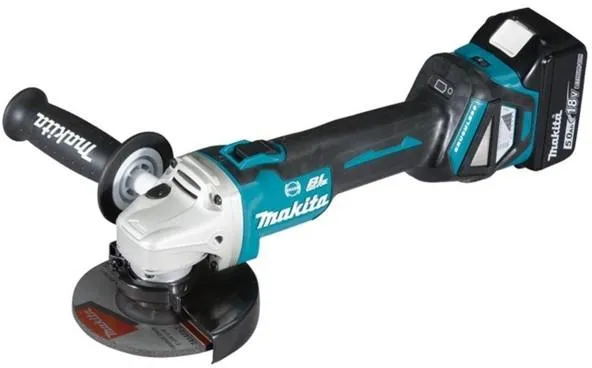 Аккумуляторная угловая шлифовальная машина Makita DGA513RTJ 18 В, 2×5,0 А·ч АКБ, ЗУ, кейс Makpac