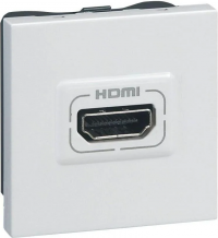 Розетка HDMI Legrand Mosaic, 2 модуля, белая 078768