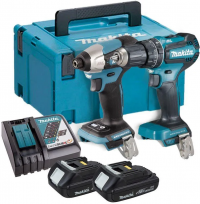 Набор аккумуляторного инструмента Makita DLX2423AJ (DDF487 + DTD157) 18 В, 2×2,0 А·ч АКБ, ЗУ, кейс Makpac