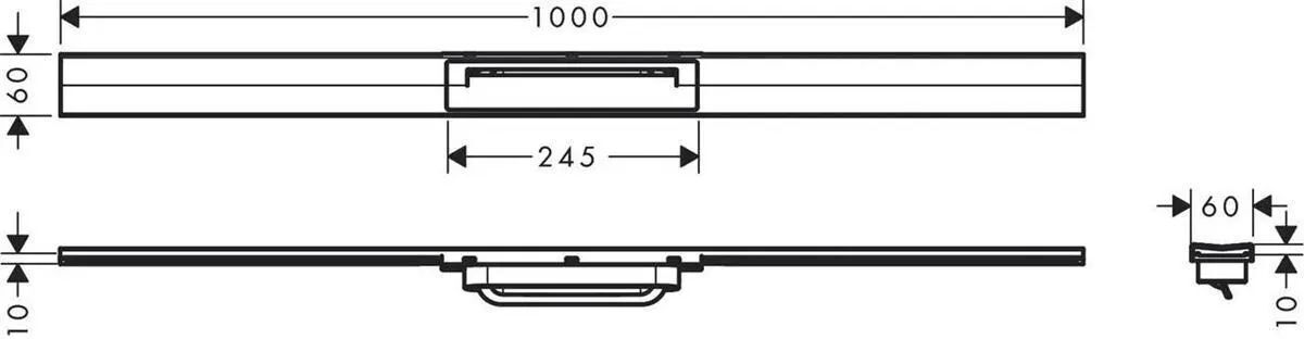 Внешний сливной элемент 100 см для напольного монтажа Hansgrohe RainDrain Flex , матовый черный 5604667