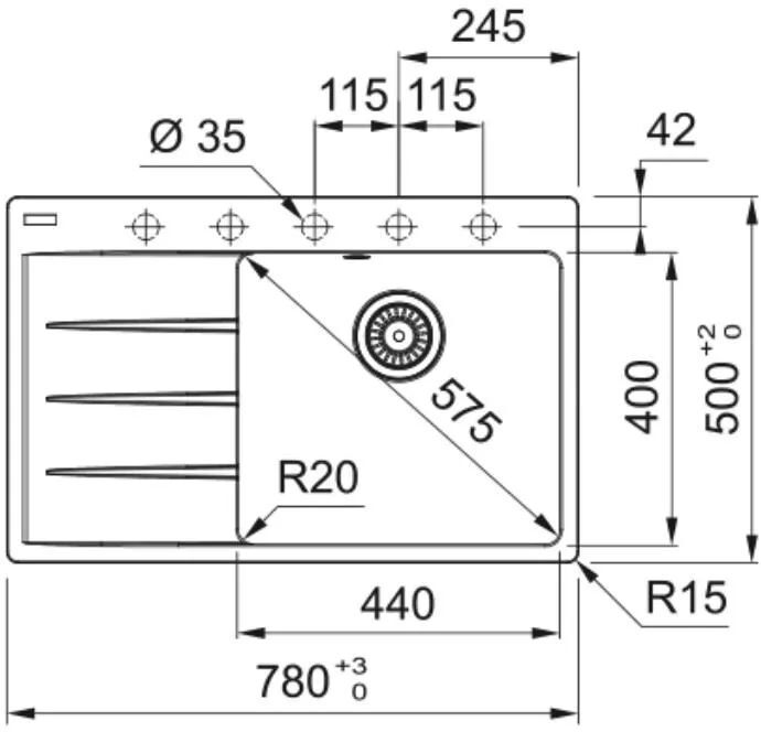 Кухонная раковина Franke Centro CNG 611-78 TL 114.0637.509, Каменный серый