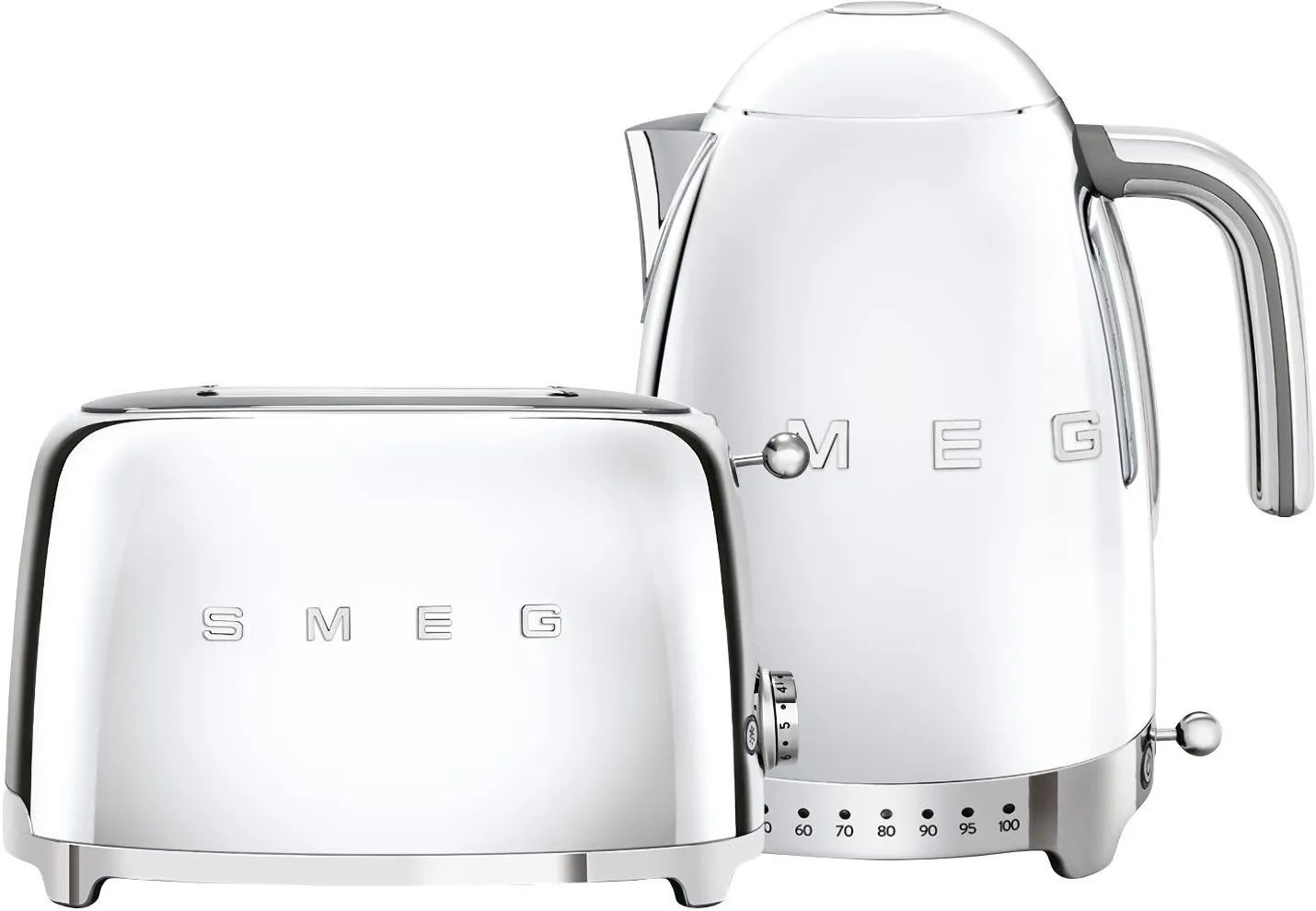 Набор тостер+чайник SMEG TSF01SSEU + KLF04SSEU хром
