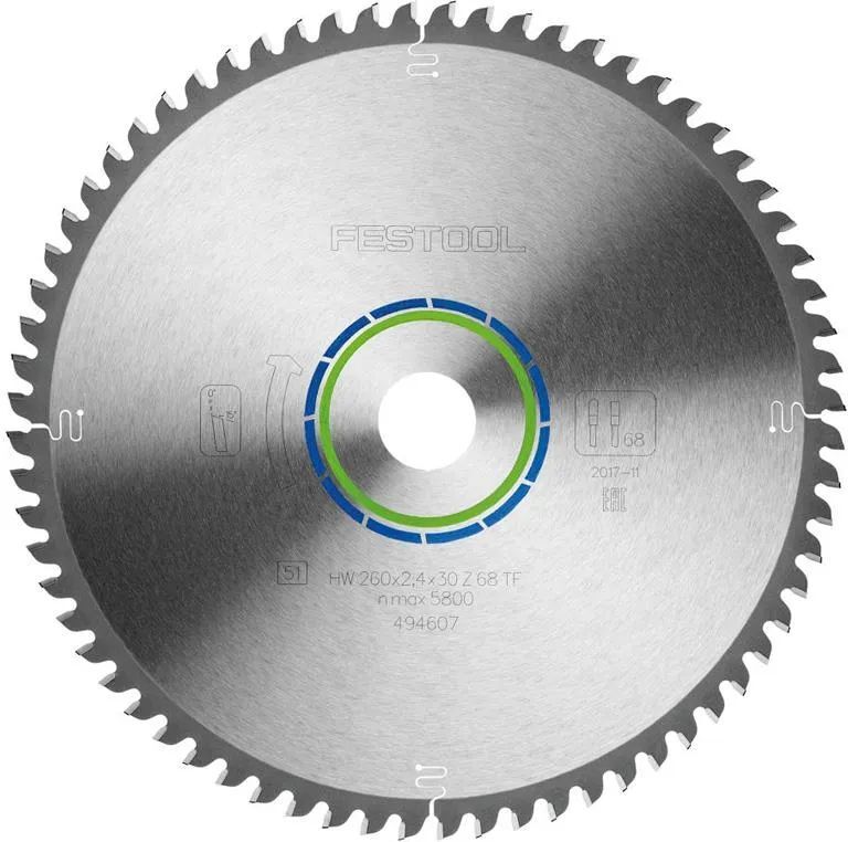 Festool пильный диск для алюминия 260x2. 4X30 TF68 494607