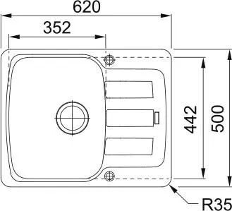 Кухонная раковина Franke Antea AZG 611-62 114.0716.190, сланцевый серый