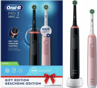 Электрическая зубная щётка Oral-B Pro 3 3900N Black & Pink, набор из 2 щёток с зарядной станцией