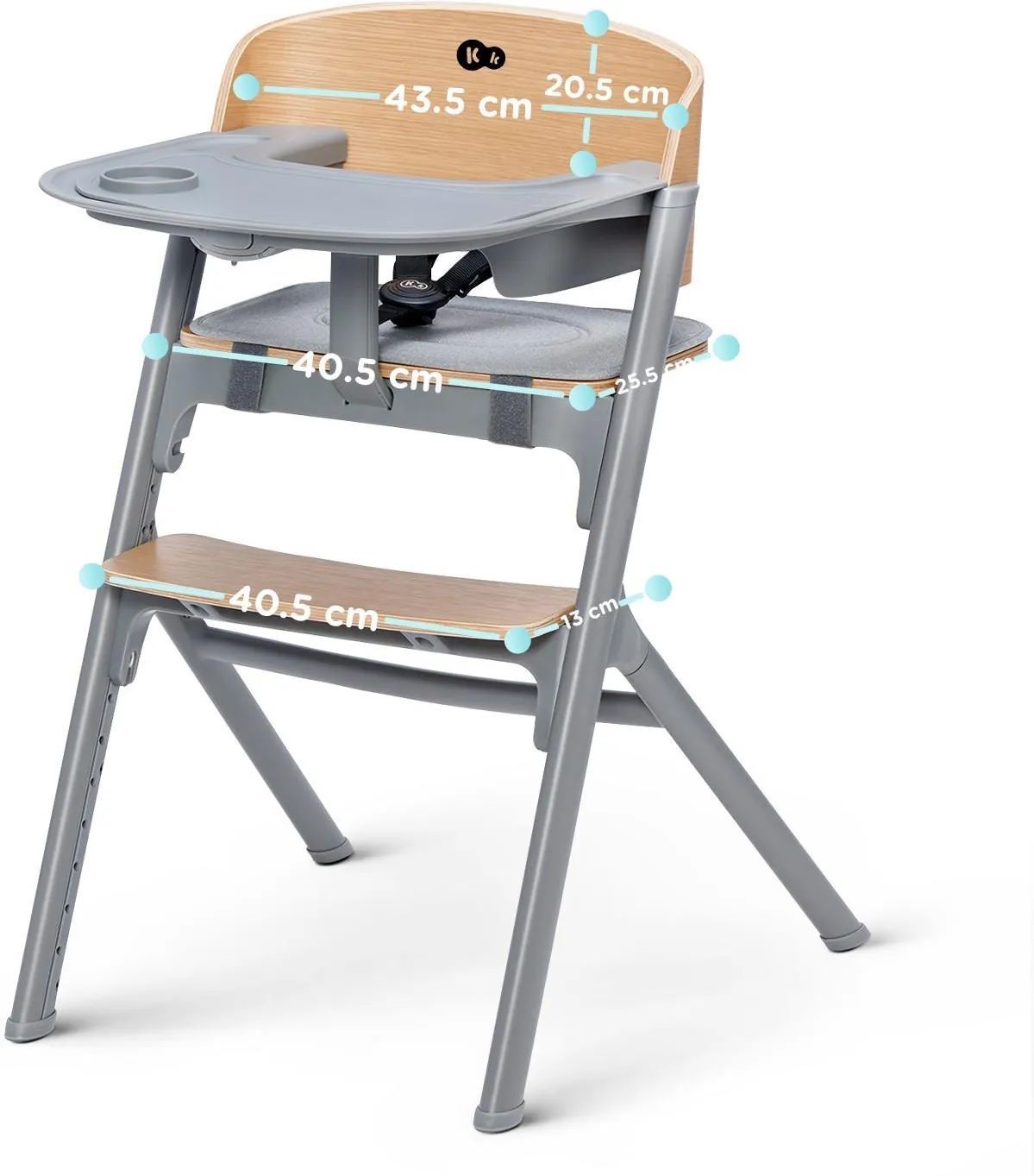 Стульчик для кормления Kinderkraft LIVY + кресло-качалка CALMEE, коричневый