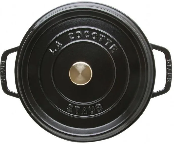 Чугунная круглая кастрюля Staub Cocotte Ø 20 см, чёрная 40509-487-0