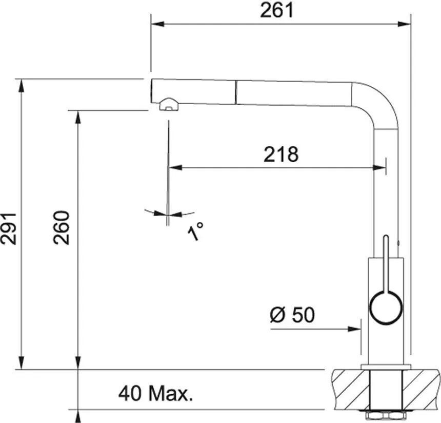 Кухонный кран Franke NEPTUNE EVO 115.0373.945, черный хром