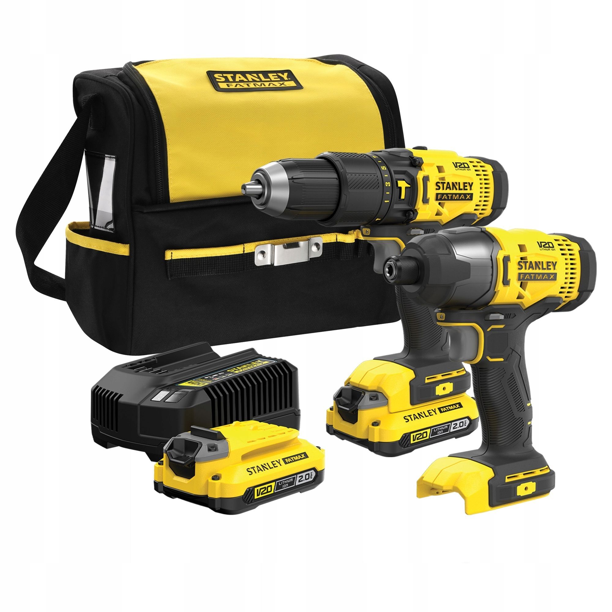 Набор Stanley V20: шуруповерт SFMCD711 и ударный шуруповерт SFMCF800 2x2.0Ah контейнер TSTAK