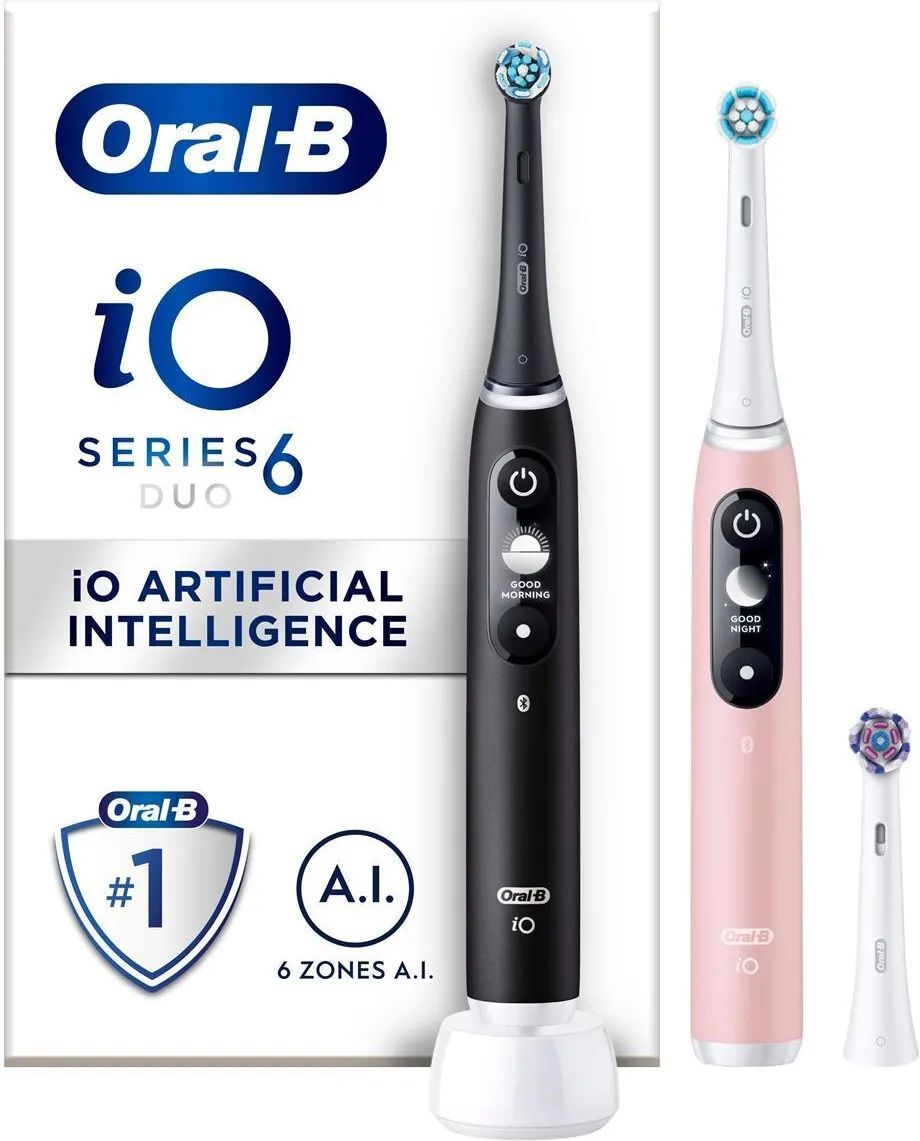 Набор электрических щеток Oral-B iO6 Duo Pack черная лава и розовый песок