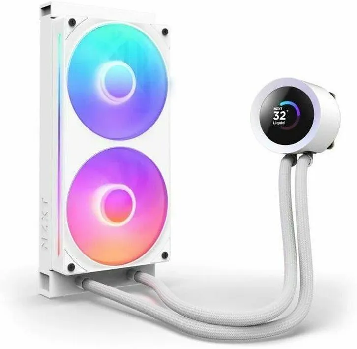 Система жидкостного охлаждения NZXT Kraken Plus 240 RGB, AIO 240 мм, LCD 1,54", белая
