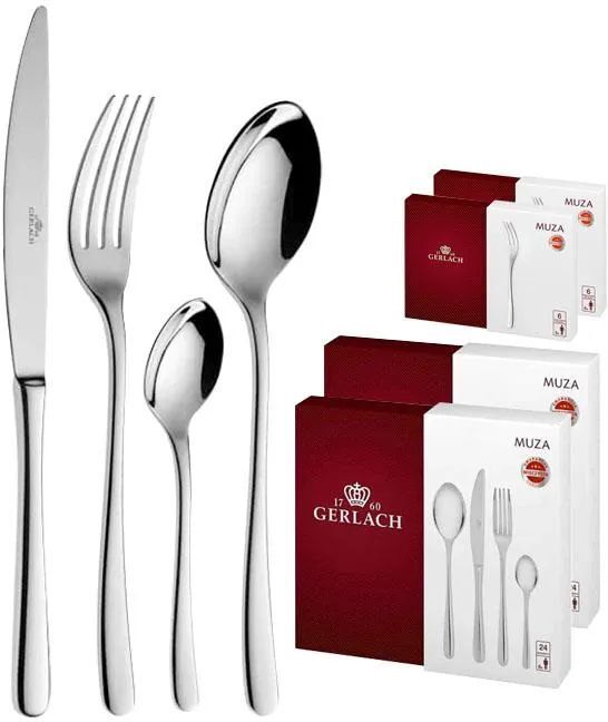 Столовые приборы Gerlach Muza 60 предметов 2X24 + аксессуары 12 шт (4960Muza)