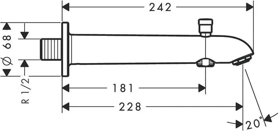 Излив для ванны Hansgrohe Talis 228 мм DN15 13424000