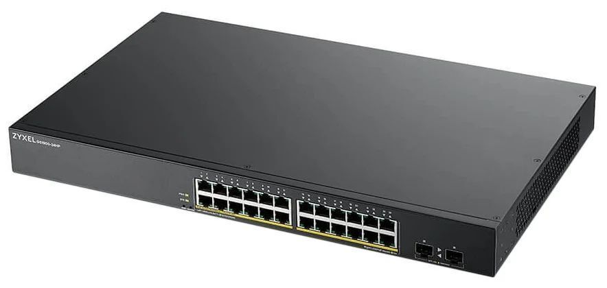 Коммутатор ZYXEL GS1900-24HPv2, Smart L2 PoE + switch rack 19 ", 24xGE PoE +, 2xSFP, PoE budget 170 W
