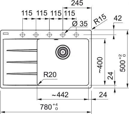 Кухонная раковина Franke Centro CNG 611-78 TL 114.0693.564, левый слив черный матовый / черный слив
