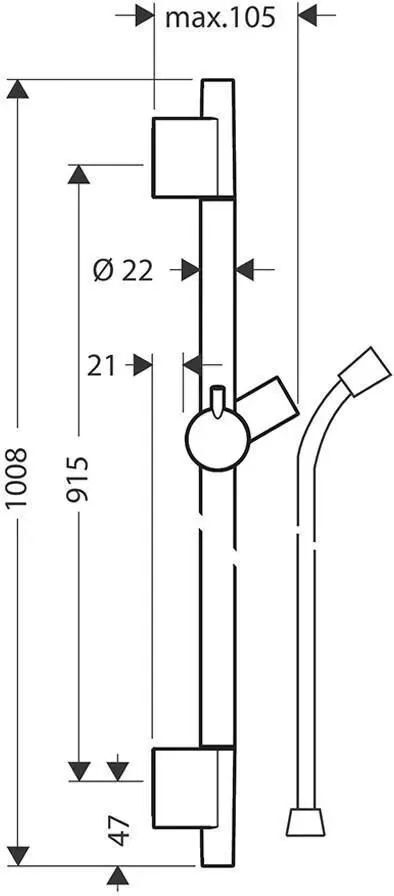 Душевая штанга Hansgrohe Shower rail 0.90m Unica'S Puro brown 28631140