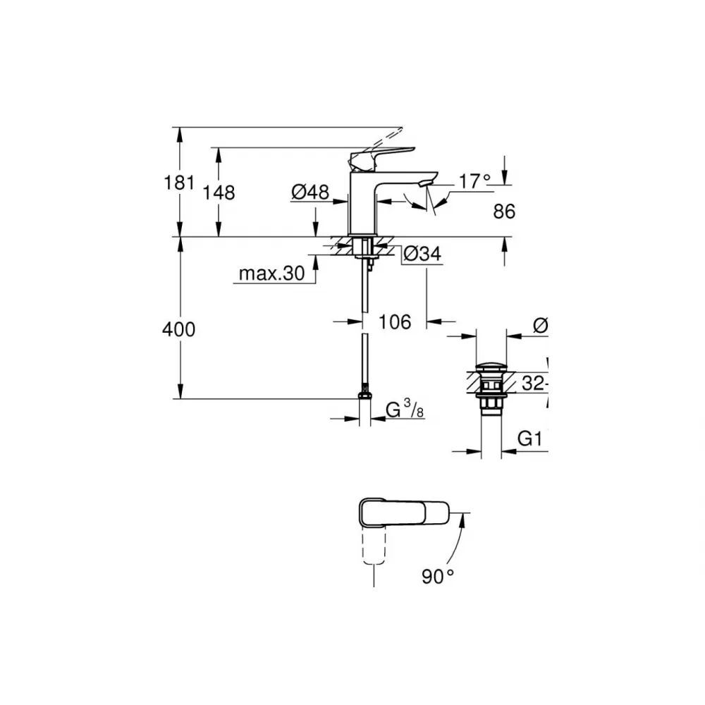 Смеситель Grohe Cubeo матовый черный 1017322430