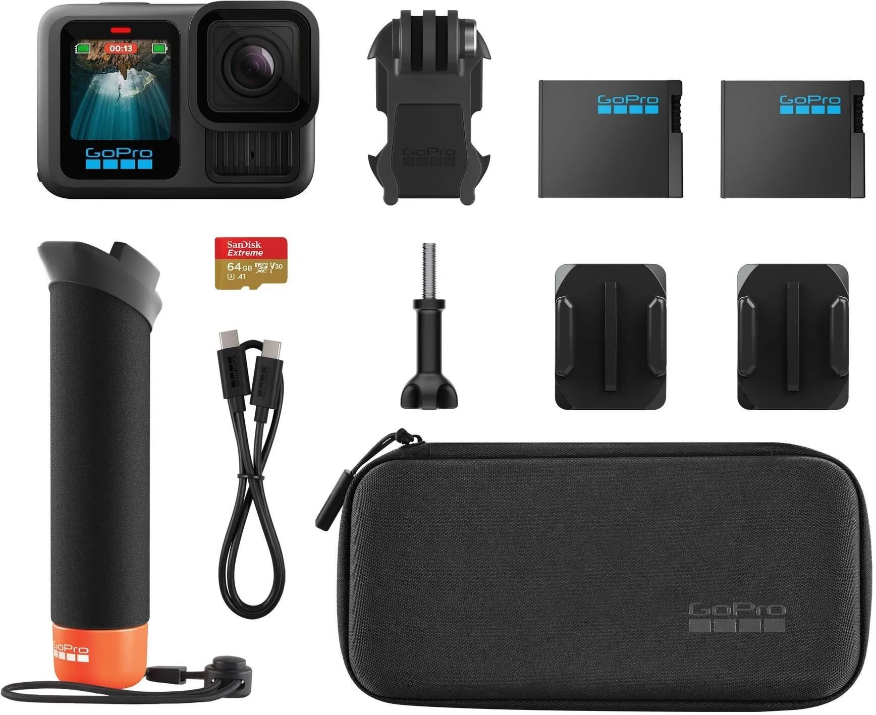 Экшн-камера GoPro HERO13 Black Accessory Hard Bundle, расширенный комплект аксессуаров