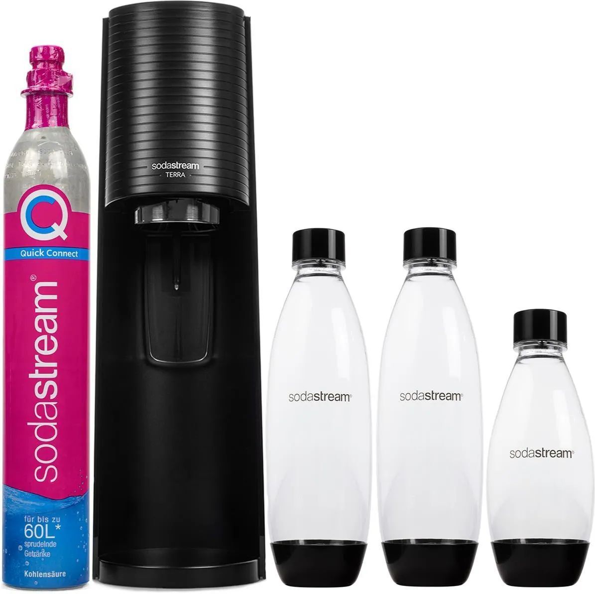 Сифон Sodastream Terra черный + 3 бутылочки