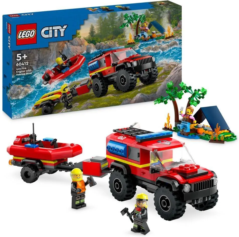 Конструктор LEGO City 60412 Вездеход пожарной службы со спасательной лодкой