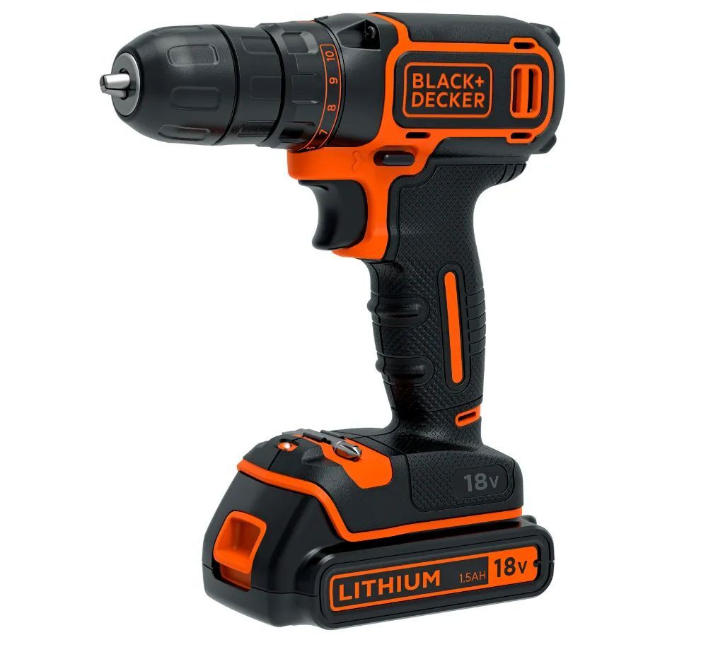 Дрель-шуруповёрт аккумуляторный Black&Decker BDCDC18HTSA-QW 1*1.5 Ah 18 V с ЗУ и кейсом