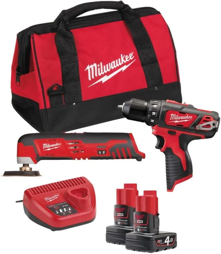 Набор Milwaukee M12 BPP2D-402B 4933441250 2х4,0 Ач в сумке с АКБ и ЗУ