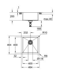 Мойка Grohe K700 46.4x46.4 31578SD1