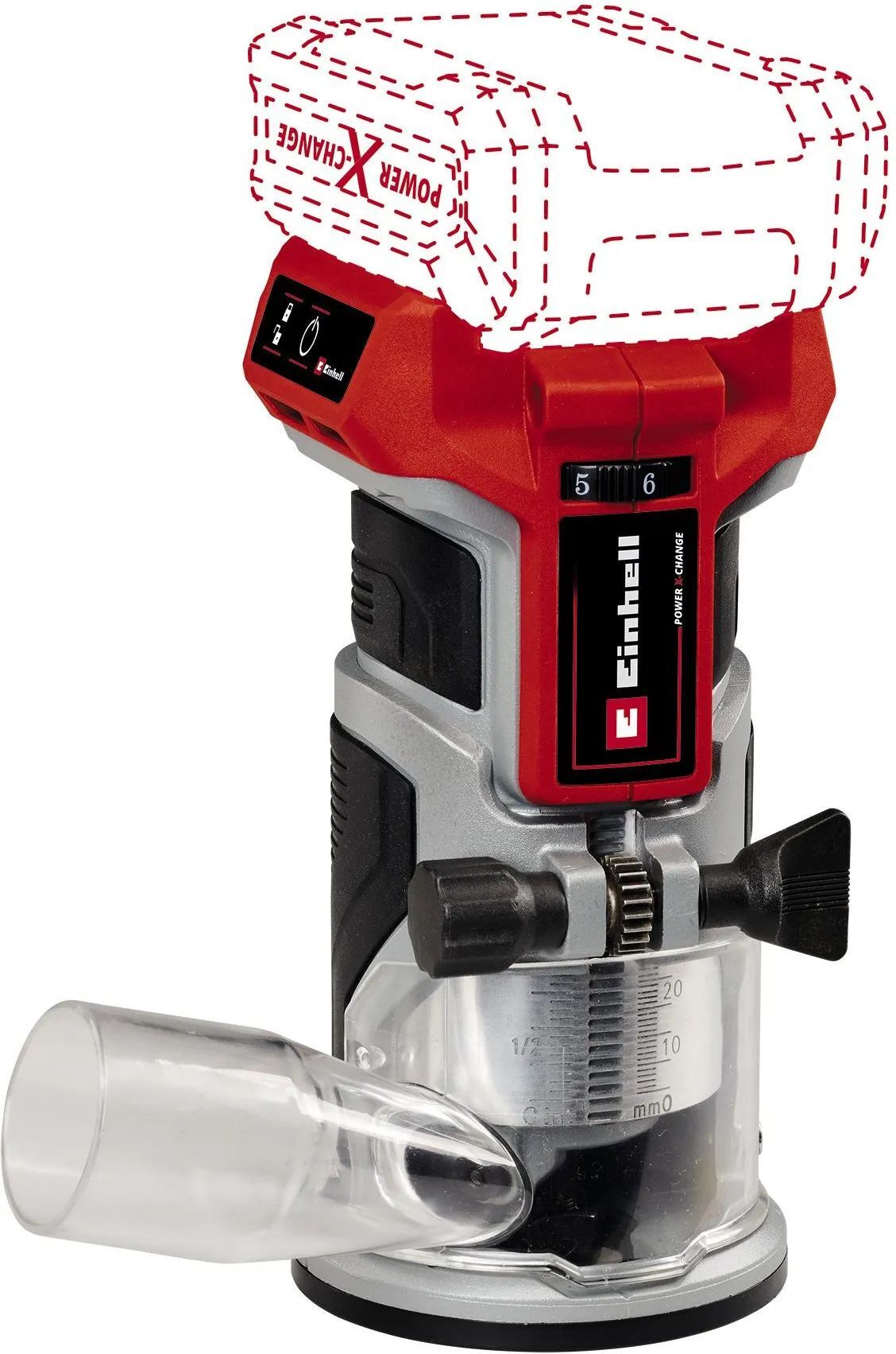 Фрезер аккумуляторный Einhell PXC TP-ET 18 Li BL, 18В, 10-30 т/мин, кромочный, без АКК и ЗУ 4350412