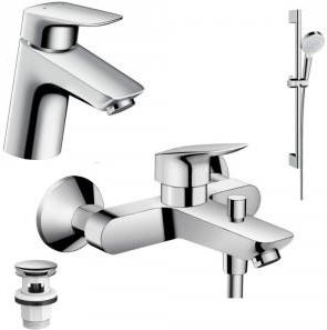 Душевой комплект Hansgrohe Logis 71077000 + 71400000 + 26532400, хром