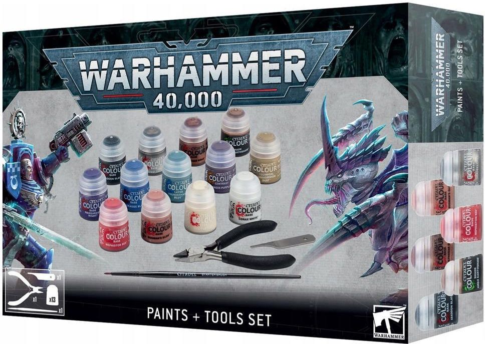 Набор красок Games Workshop Warhammer 40k Paints + Tools Set