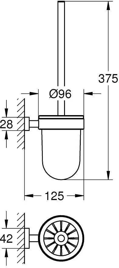 Набор аксессуаров для туалетной комнаты Grohe Brushed Hard Graphite Essentials Cube 40513Al1