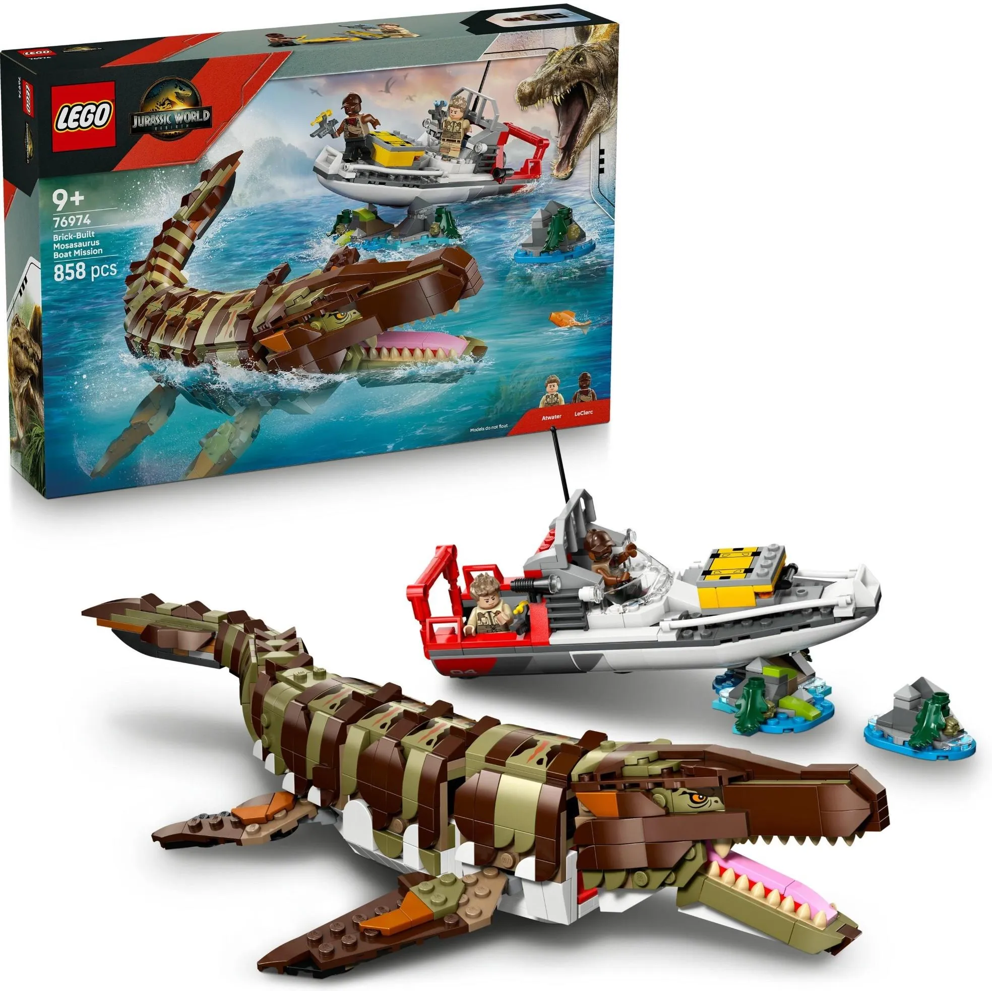 Конструктор LEGO Jurassic World 76974 Миссия на лодке и модель мозазавра