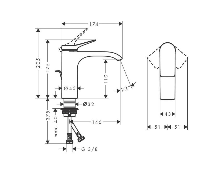 Смеситель для ванны Hansgrohe Vivenis 75020001 хром