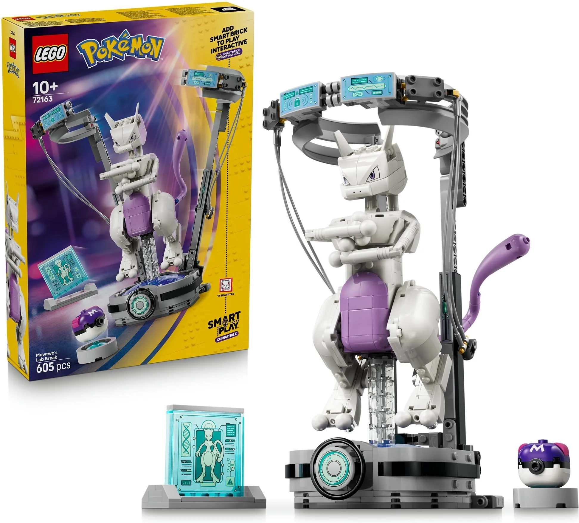 Конструктор LEGO Pokemon 72163 SMART Play: Побег из лаборатории Мьюту