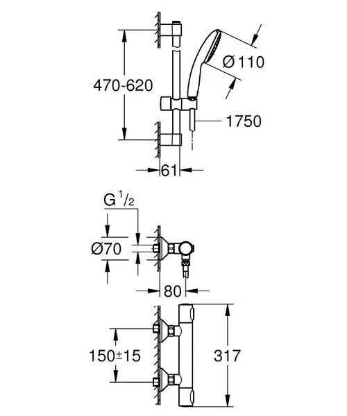 Смеситель для душа Grohe Grohtherm 500 34796001