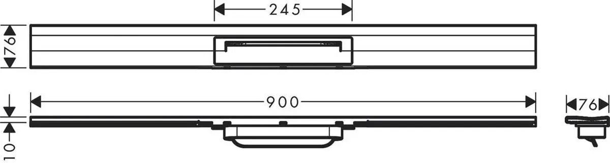 Внешний элемент слива Hansgrohe RainDrain Flex 90 см 560052670