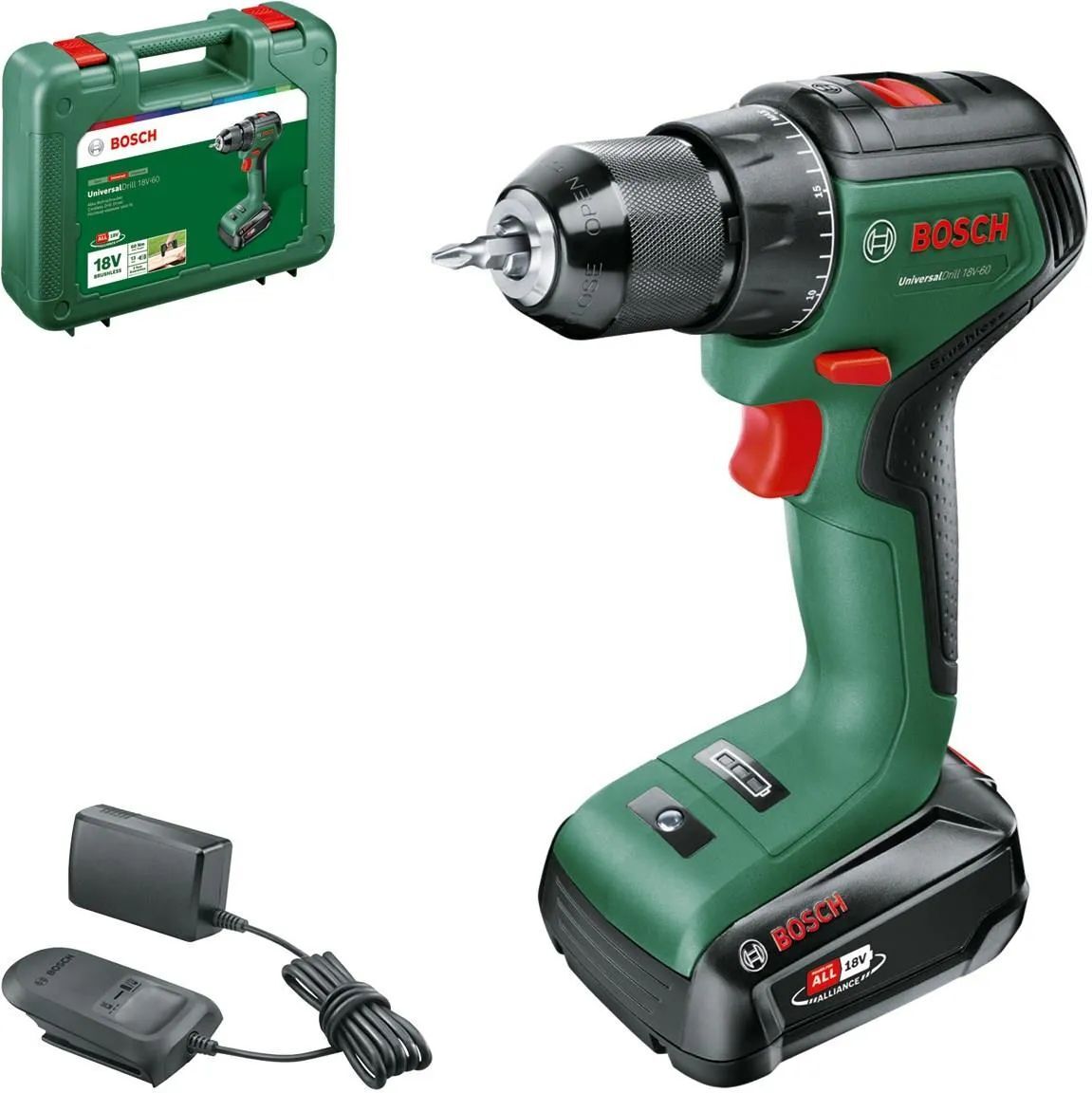 Аккумуляторная дрель-шуруповёрт Bosch UniversalDrill 18V-60 (06039D7001)