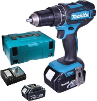 Аккумуляторная ударная дрель-шуруповёрт Makita DHP482RTJ 18 В, 2×5,0 А·ч АКБ, ЗУ, кейс Makpac