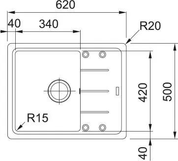 Кухонная раковина Franke Basis BFG 611-62 114.0716.316, сланцевый серый