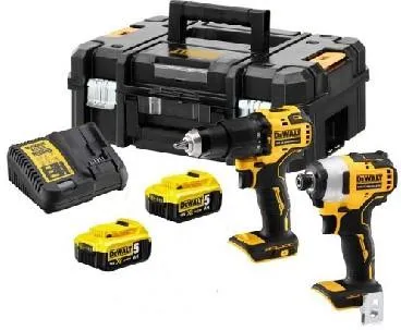 Набор из 2-х аккумуляторных инструментов (шуруповерт и винтоверт) DeWalt DCK2062P2T, с 2 АКБ (5.0 Ач), ЗУ и кейсом TSTAK