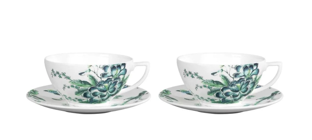 Набор из 2 чашек с блюдцами для чая Wedgwood Jasper Conran Chinoiserie White 200 мл (40005336)