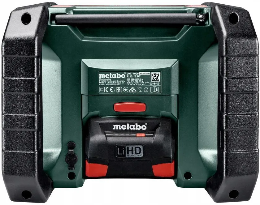 Аккумуляторное строительное радио Metabo R 12-18 BT
