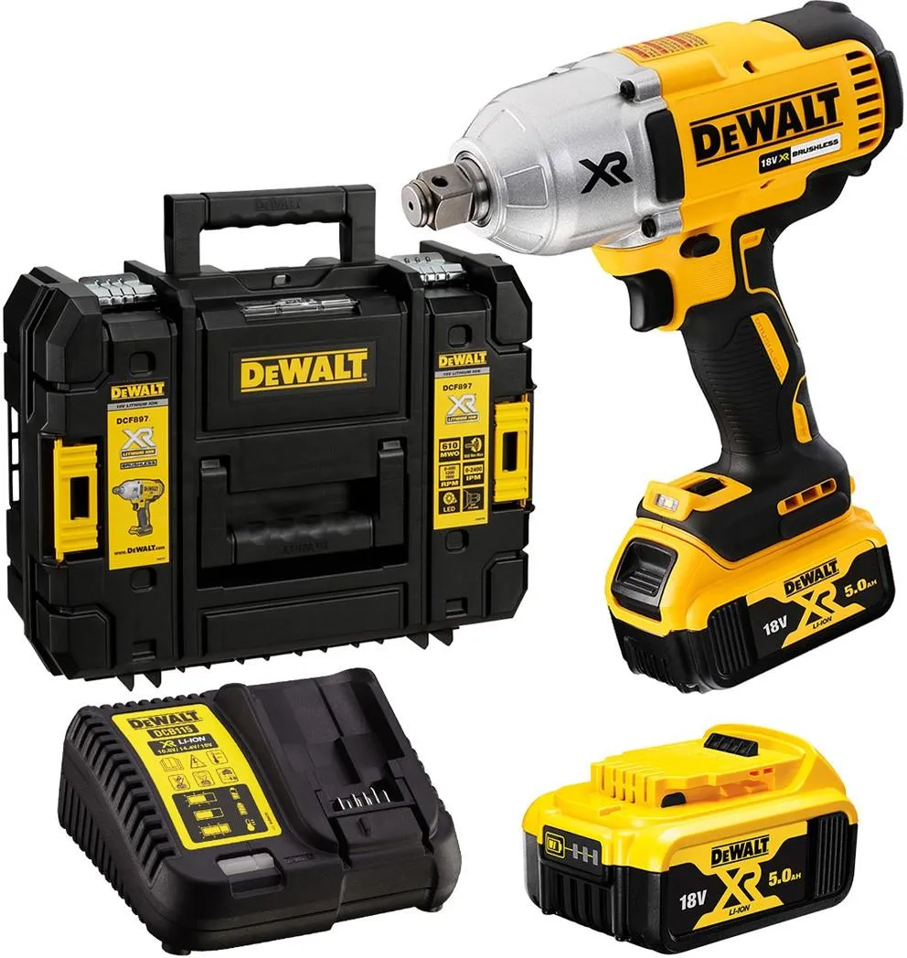 Аккумуляторный ударный гайковерт 3/4" DeWalt DCF897P2, с 2 АКБ и ЗУ