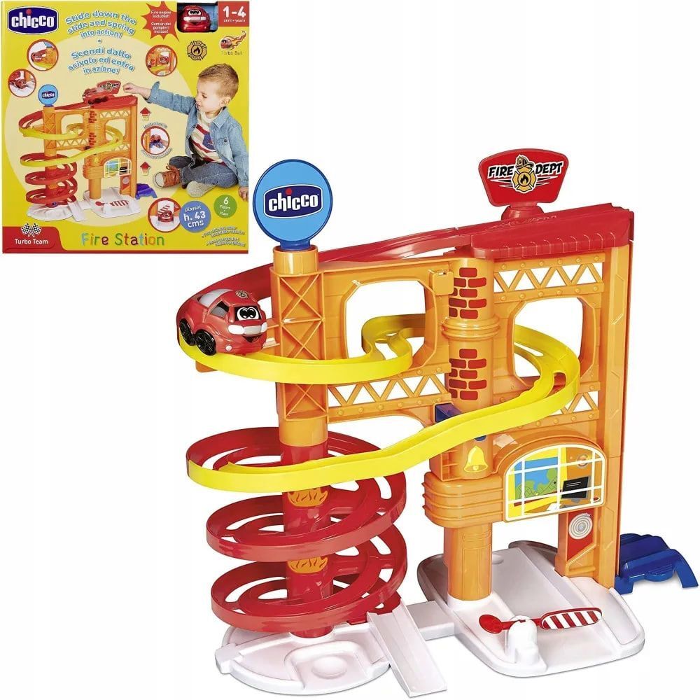 Многоэтажная парковка Гараж CHICCO TURBO BALL Пожарная часть 705890