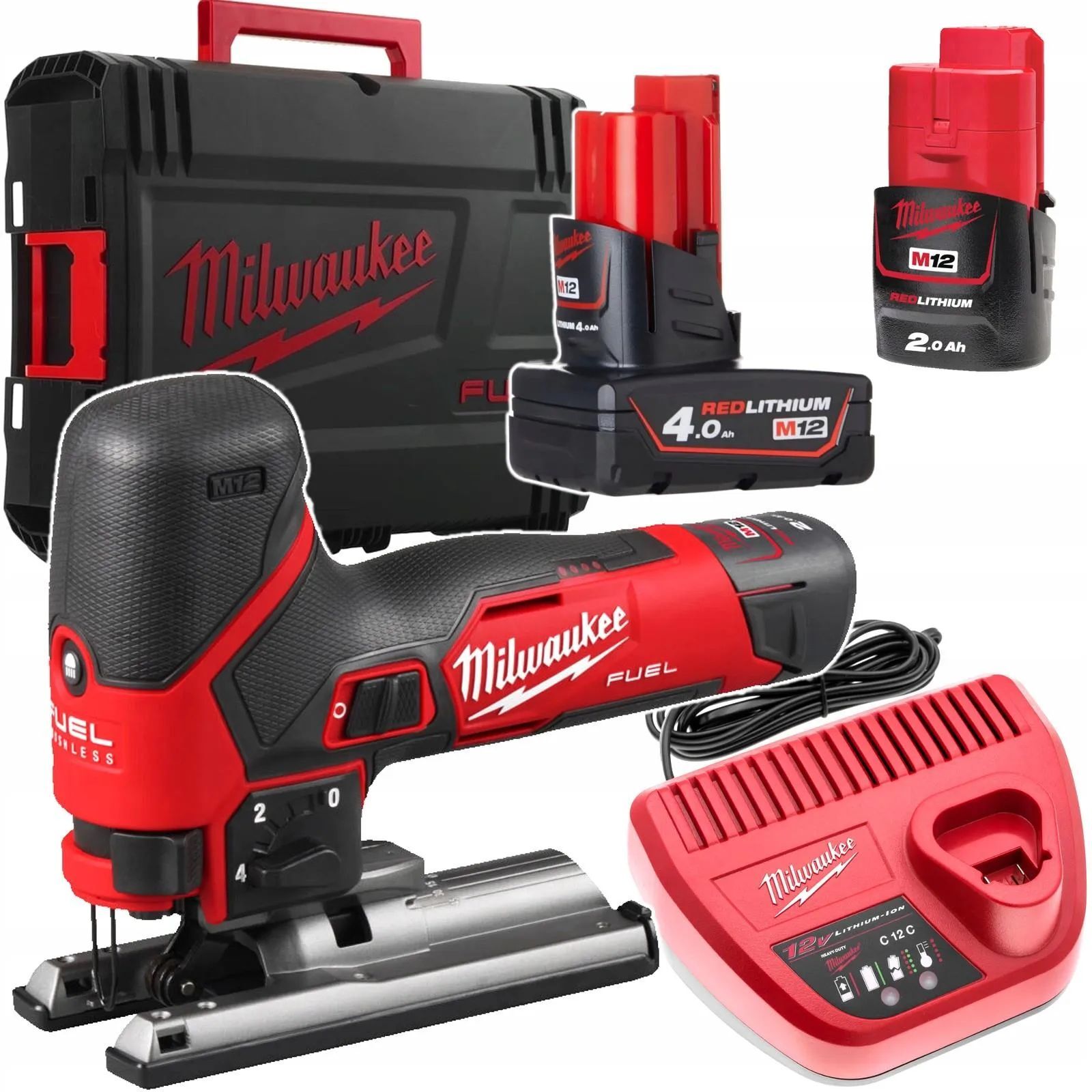 Лобзик Milwaukee M12 FJS-422X 1 2,0 Ah, 1 1,0 Ah, ЗУ и кейс 4933493348